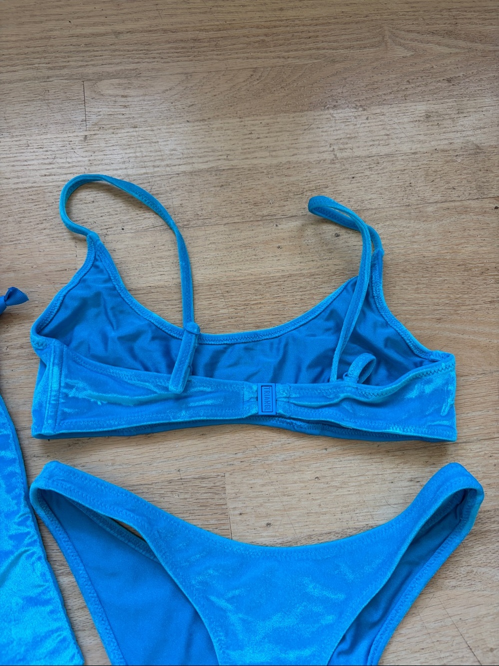 Triangl Turquoise Blue Velvet Bikini size small - Picture 3 of 7